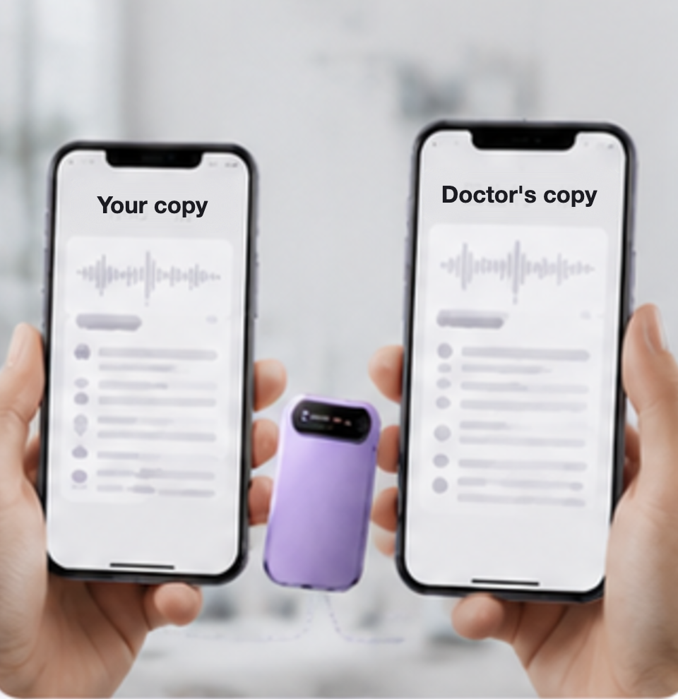 Your copy and the doctor's copy, side by side
